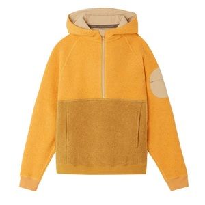 Outdoor Voices MegaFleece Soft Cozy Wool Blend Half Zip Hoodie XS in Yellow